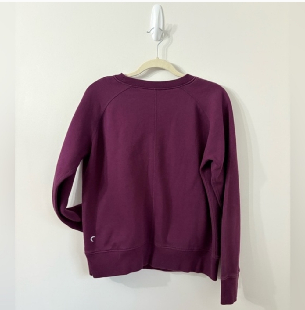 ZYIA Oh So Soft Perfect Crewneck With Pockets Deep Plum Womens L Athleisure - Picture 3 of 4